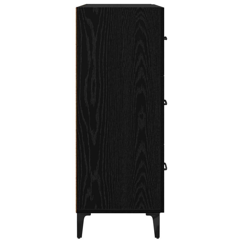 Sideboard Schwarz Eichen-Optik 69,5 x 34 x 90 cm Holzwerkstoff
