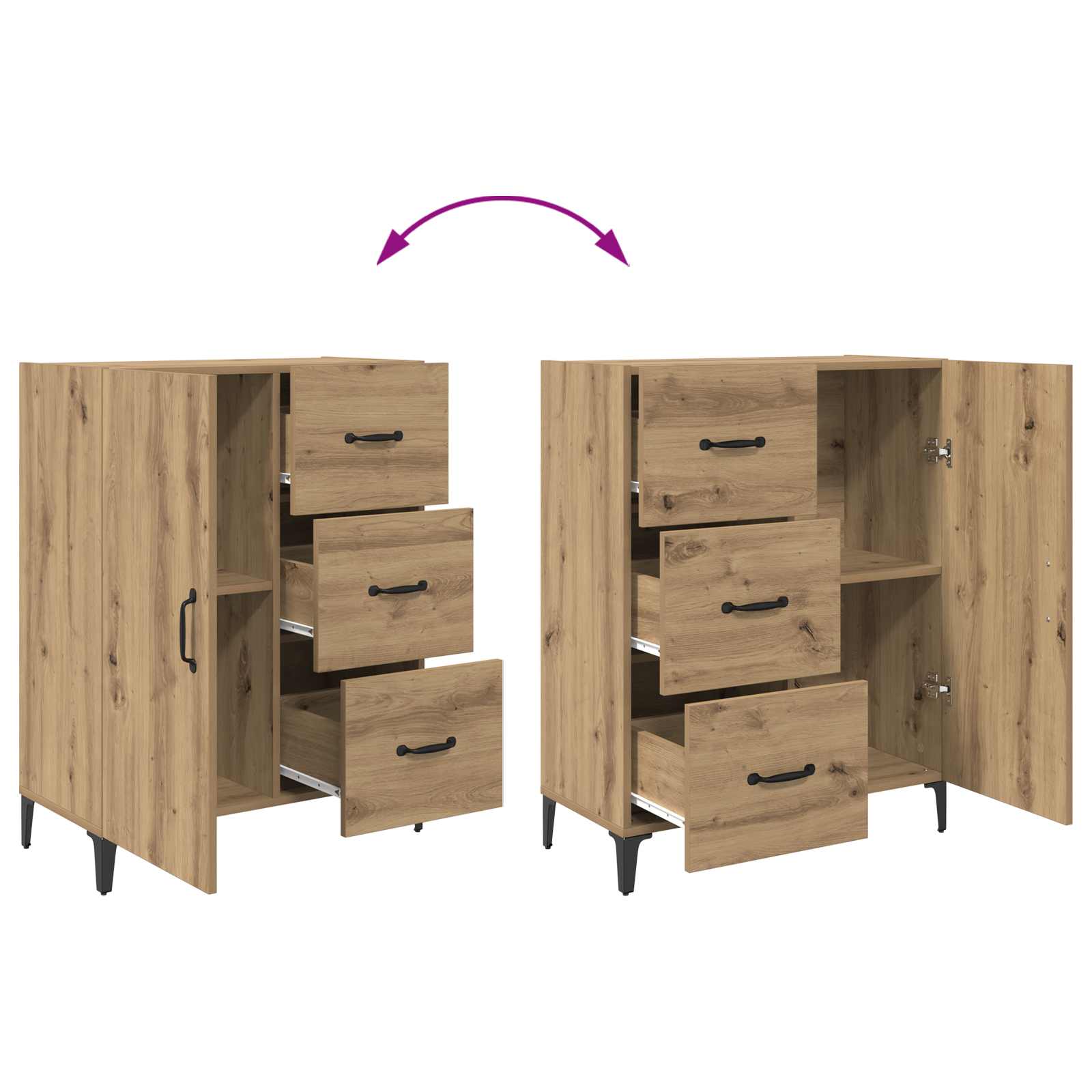 Sideboard Artisan-Eiche 69,5 x 34 x 90 cm Holzwerkstoff