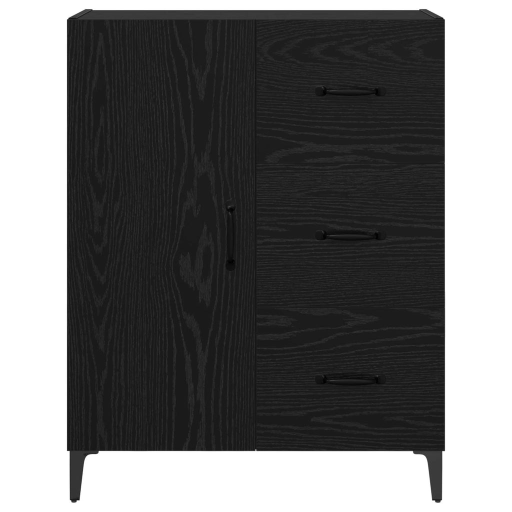 Sideboard Schwarz Eichen-Optik 69,5 x 34 x 90 cm Holzwerkstoff