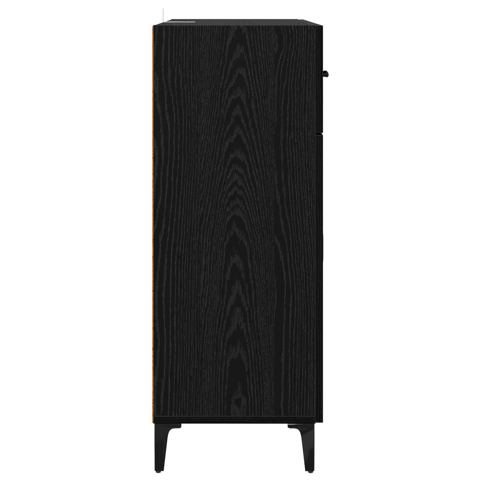 Sideboard Schwarz Eichen-Optik 69,5 x 34 x 90 cm Holzwerkstoff