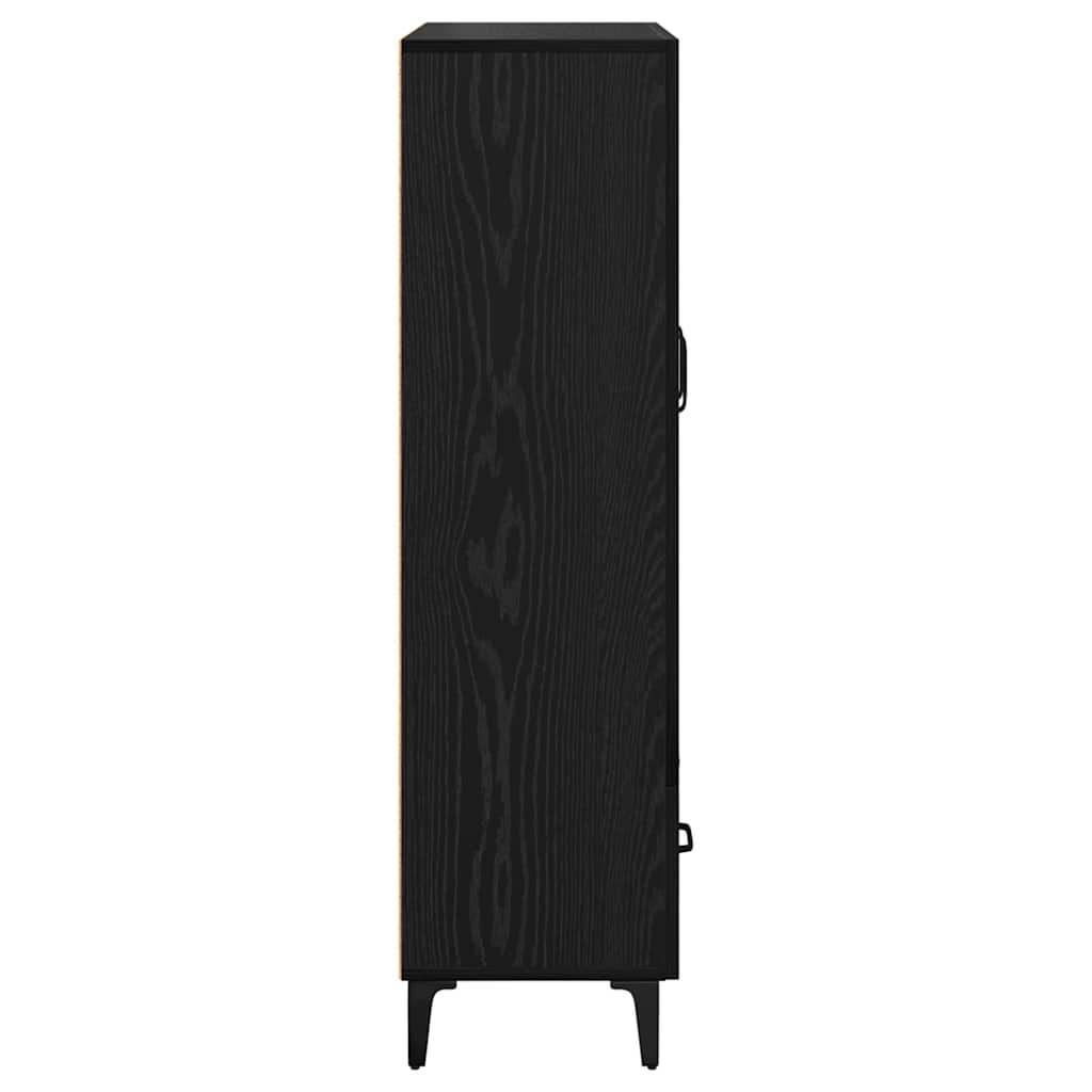 Highboard mit Schubladen Schwarz Eichen-Optik 70 x 31 x 115 cm