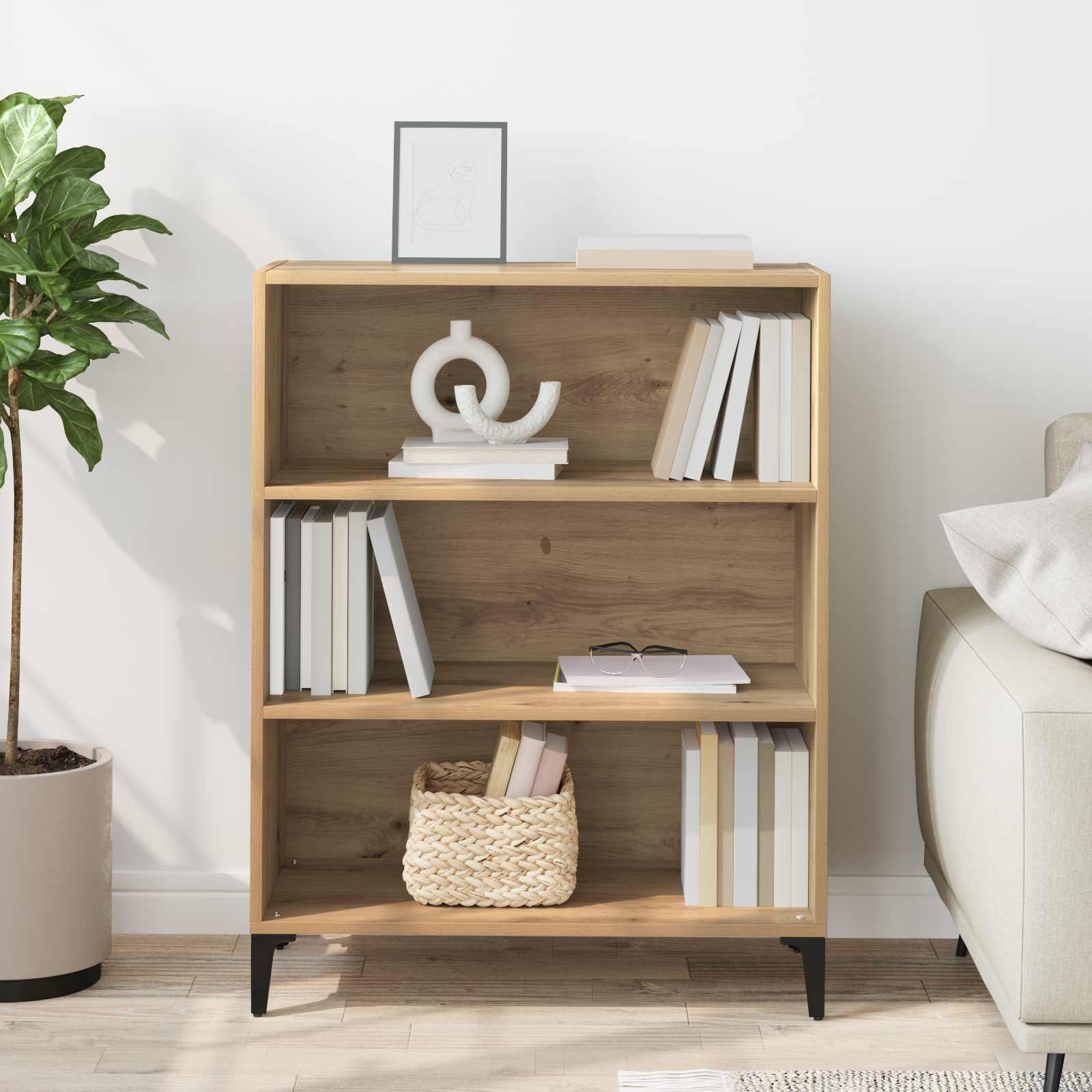 Sideboard Artisan-Eiche 69,5 x 32,5 x 90 cm Holzwerkstoff