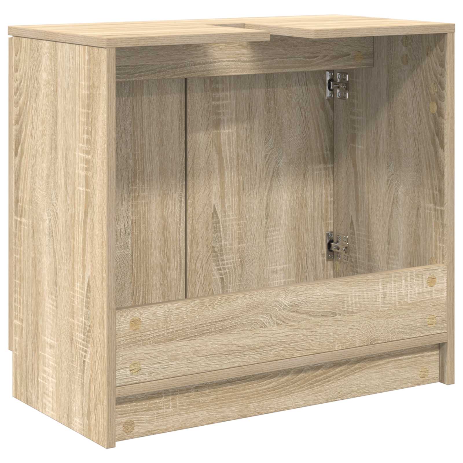 Badezimmerschrank mit Speicher Sonoma-Eiche 64,5 x 33,5 x 59 cm