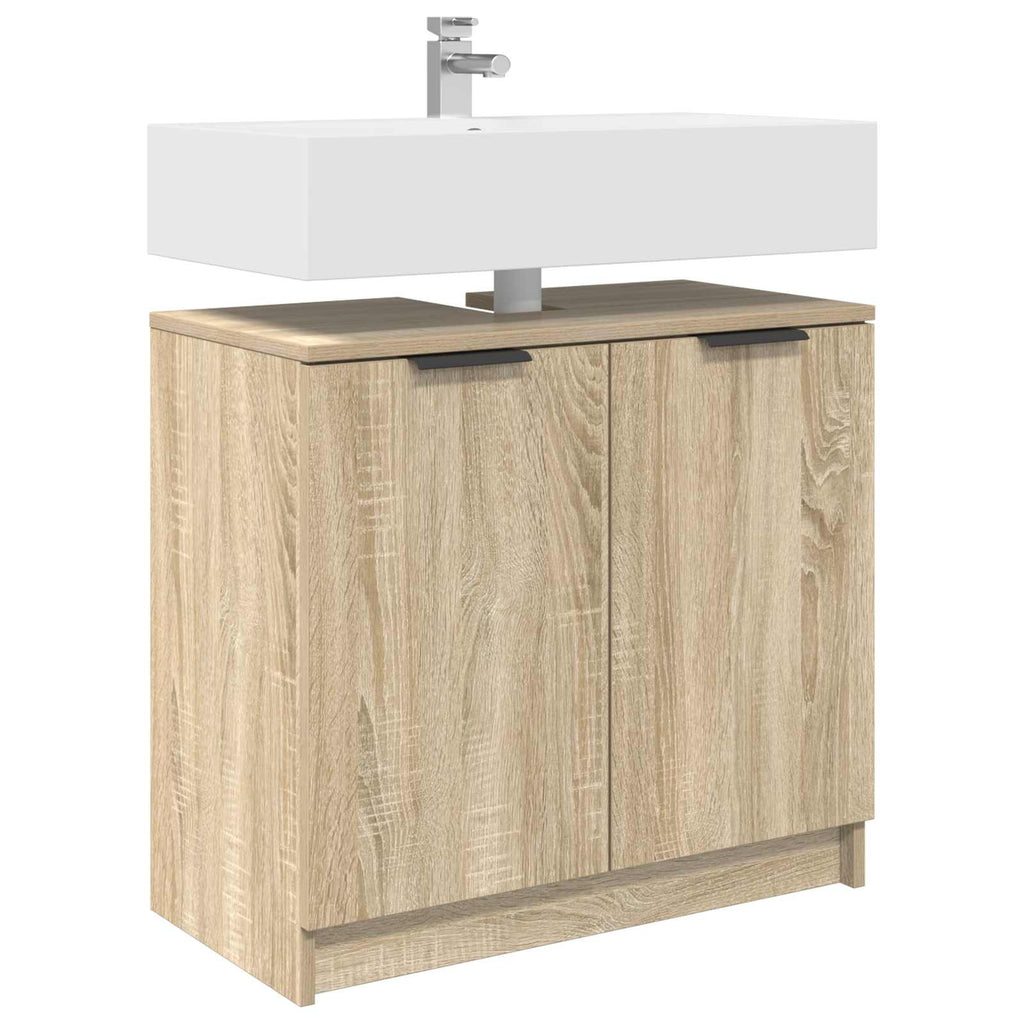 Badezimmerschrank mit Speicher Sonoma-Eiche 64,5 x 33,5 x 59 cm