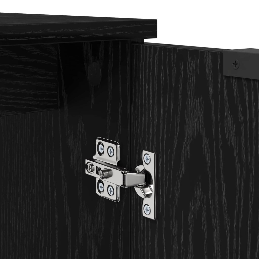 Badezimmerschrank Schwarz Eichen-Optik 64,5 x 33,5 x 59 cm