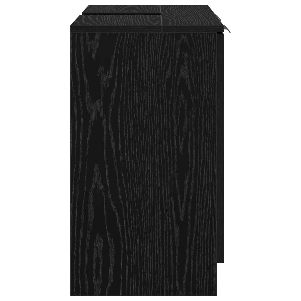 Badezimmerschrank Schwarz Eichen-Optik 64,5 x 33,5 x 59 cm