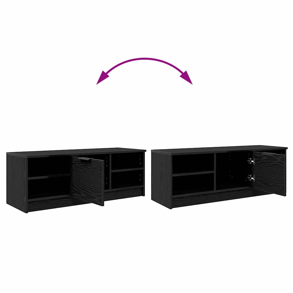 TV-Schränk Schwarz Eichen-Optik 102 x 35 x 36,5 cm