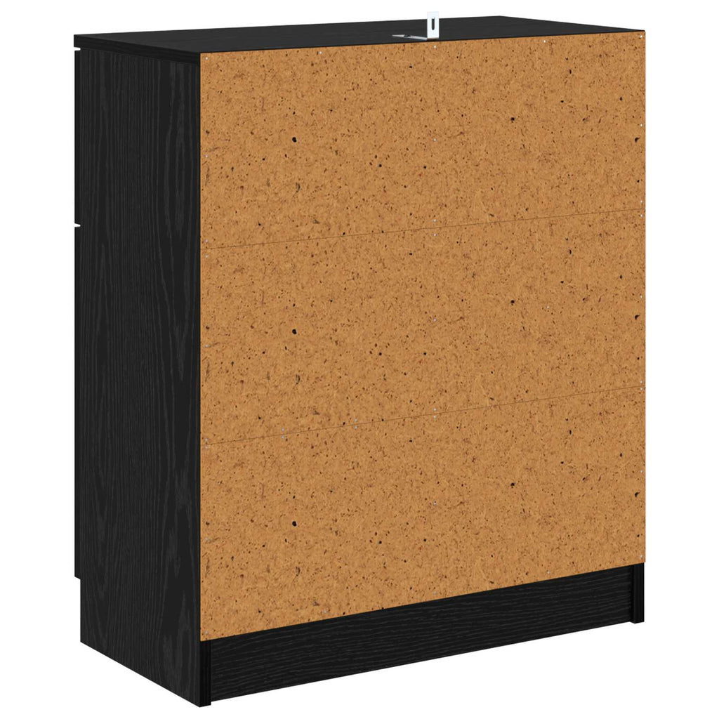 Sideboard Schwarz Eichen-Optik 60 x 30 x 70 cm Holzwerkstoff