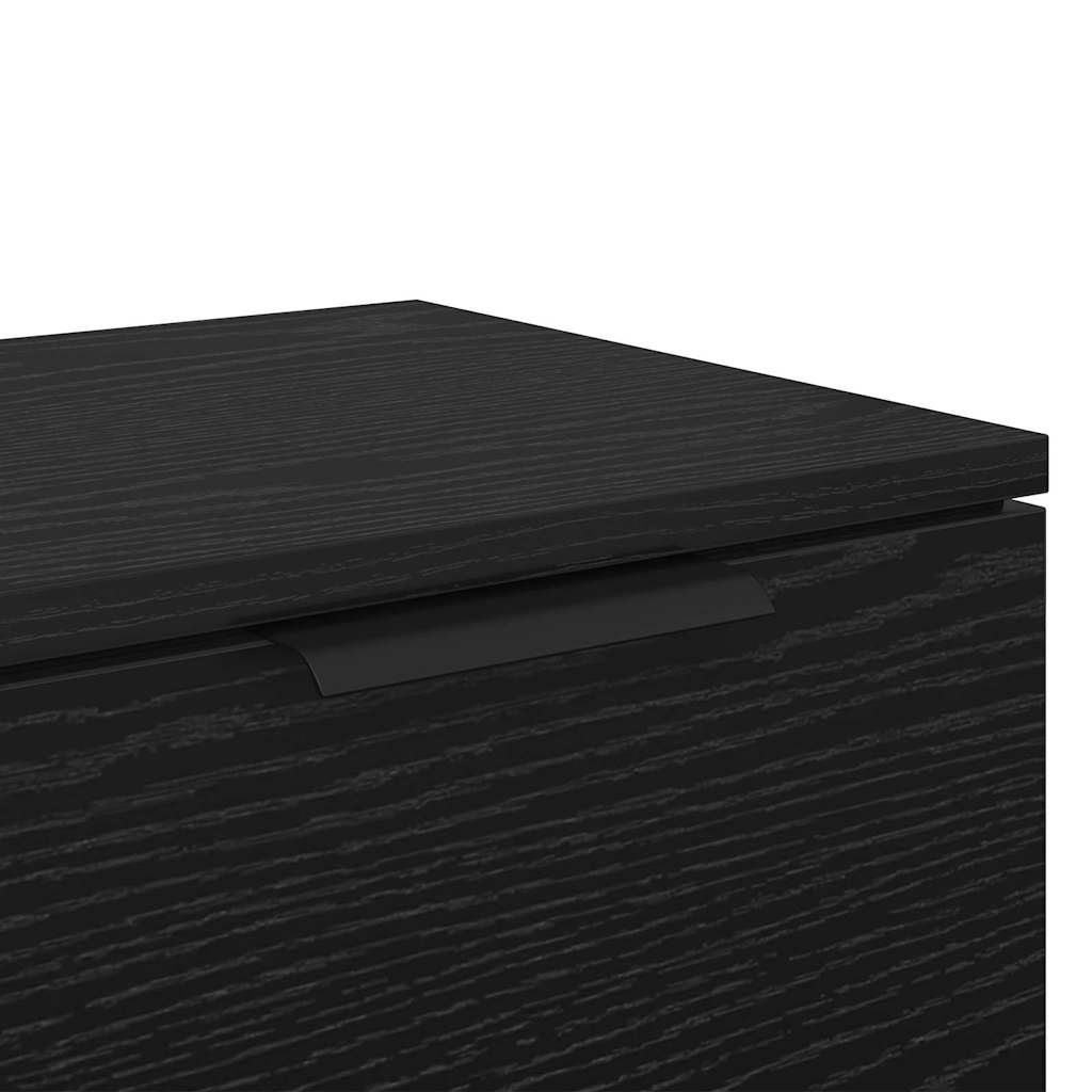 Nachttisch 2 pcs Schwarz Eichen-Optik 34 x 30 x 20 cm