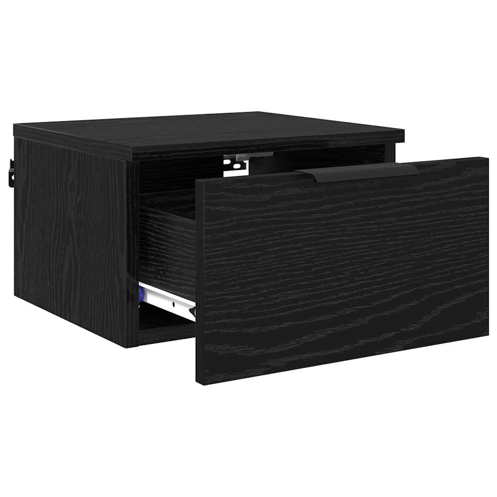 Nachttisch 2 pcs Schwarz Eichen-Optik 34 x 30 x 20 cm