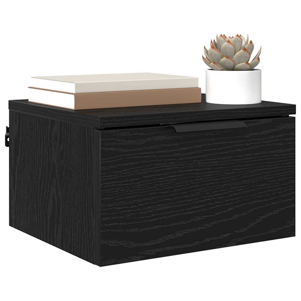 Nachttisch 2 pcs Schwarz Eichen-Optik 34 x 30 x 20 cm