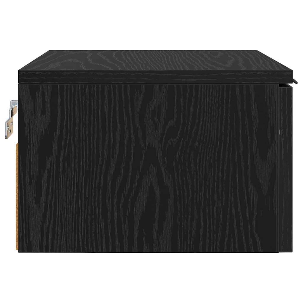 Nachttisch 2 pcs Schwarz Eichen-Optik 34 x 30 x 20 cm