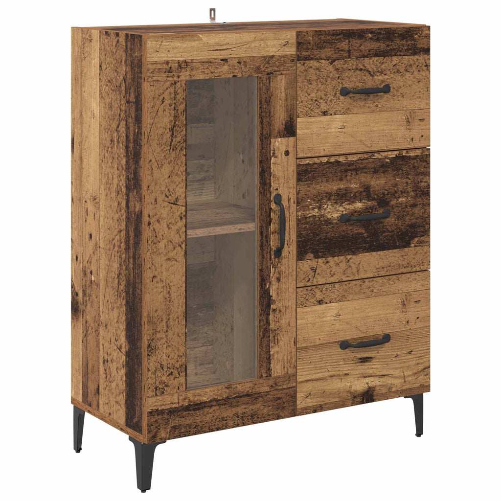 Sideboard Altholz 69,5 x 34 x 90 cm Verbundholz und Eisen