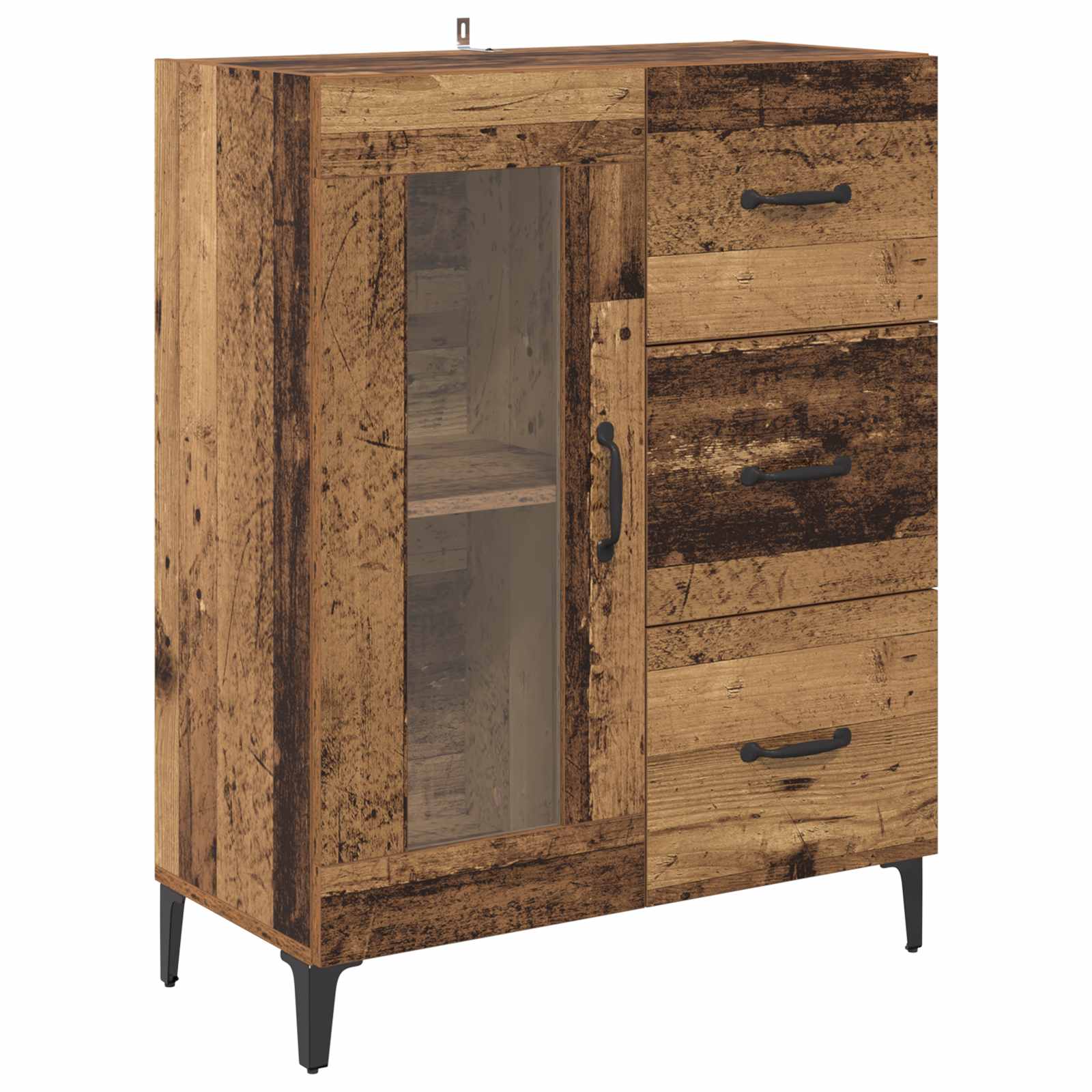 Sideboard Altholz 69,5 x 34 x 90 cm Verbundholz und Eisen