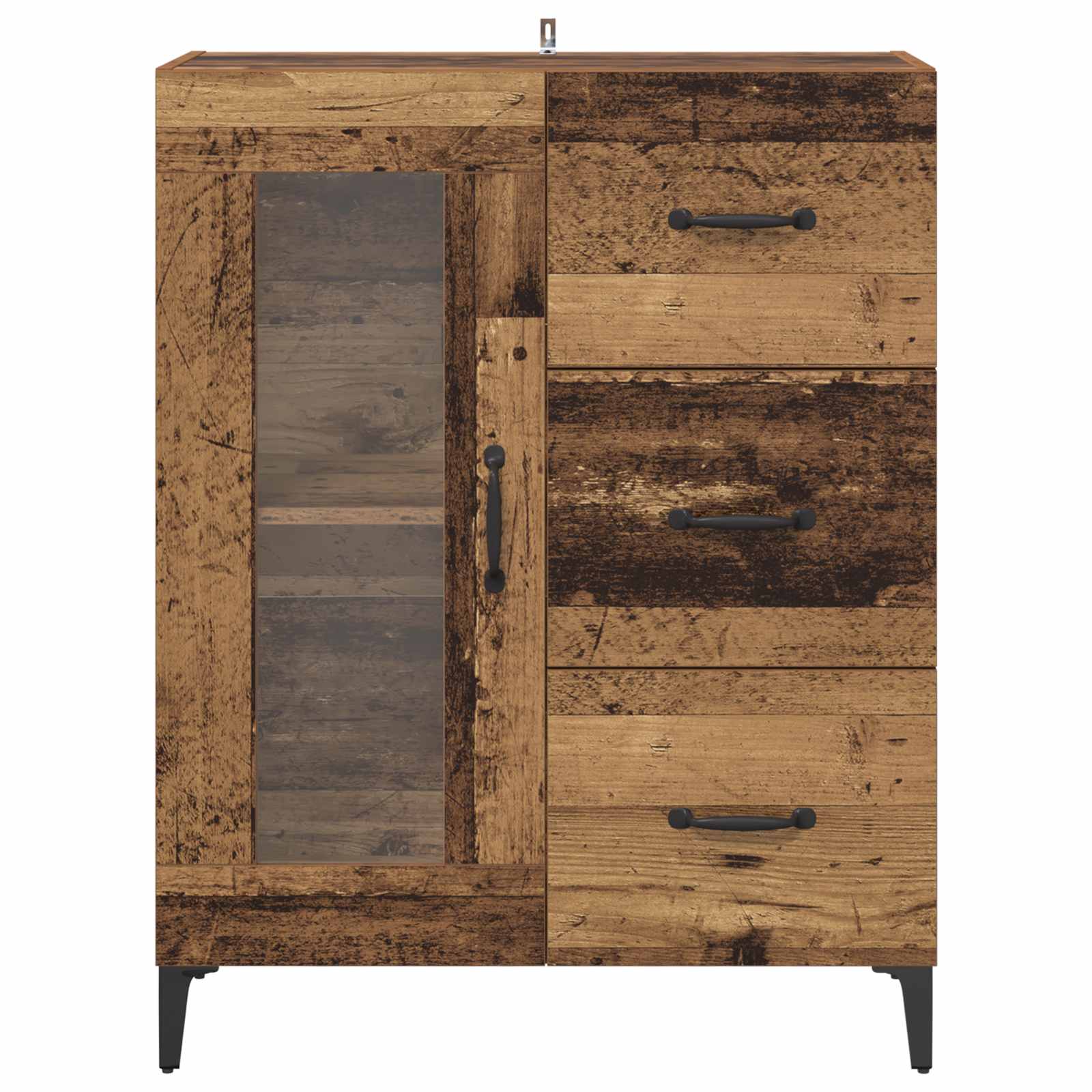 Sideboard Altholz 69,5 x 34 x 90 cm Verbundholz und Eisen