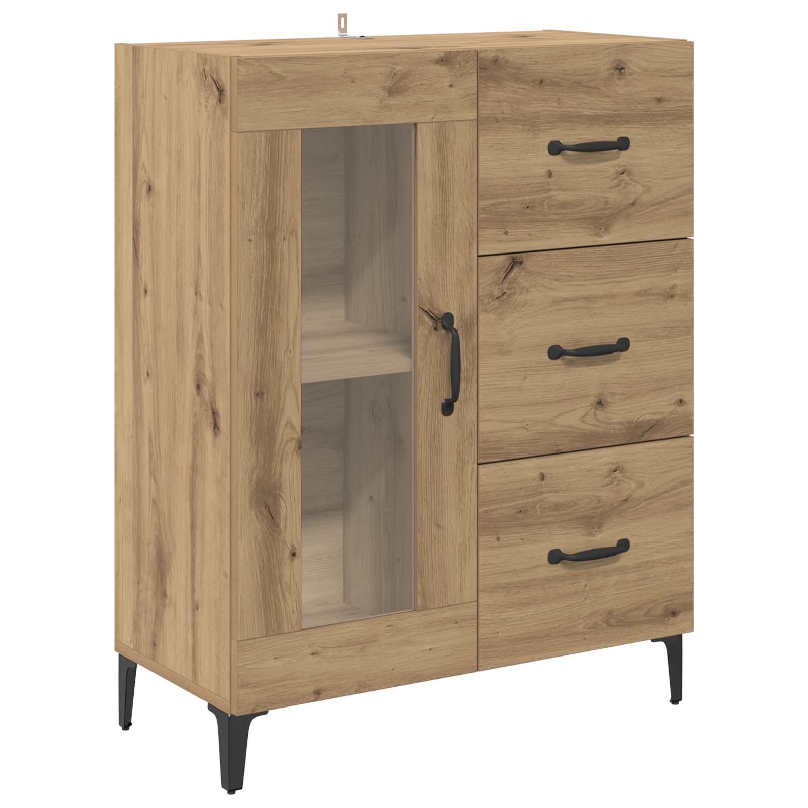 Sideboard Artisan-Eiche 69,5 x 34 x 90 cm Verbundholz und Eisen