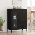 Sideboard mit Schubladen Schwarz Eichen-Optik 69,5 x 34 x 90 cm