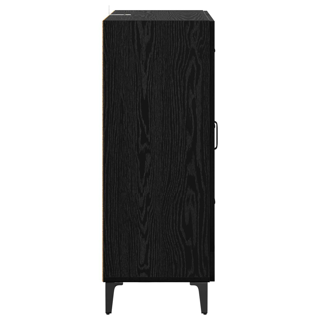 Sideboard mit Schubladen Schwarz Eichen-Optik 69,5 x 34 x 90 cm