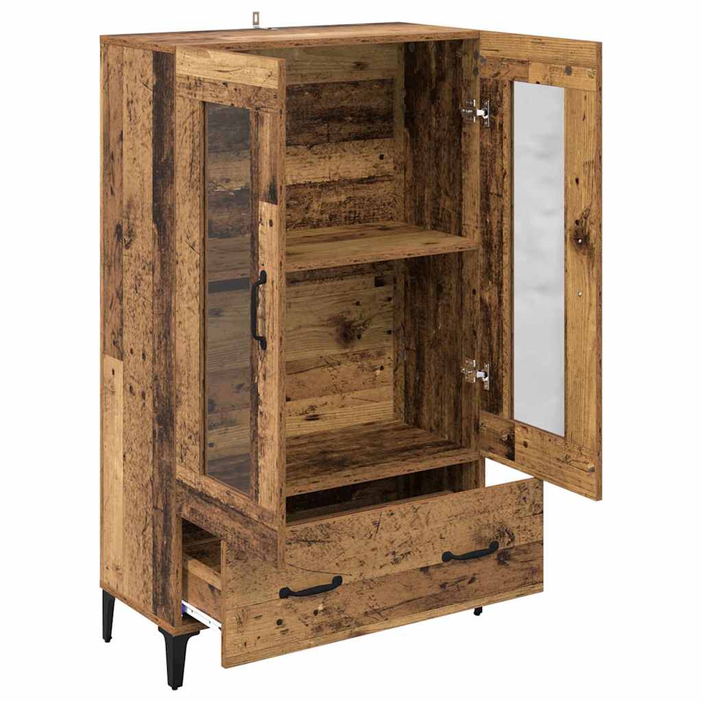 Highboard Altholz 70 x 31 x 115 cm Verbundholz und Eisen