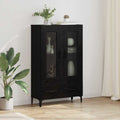 Highboard mit Schubladen Schwarz Eichen-Optik 70 x 31 x 115 cm
