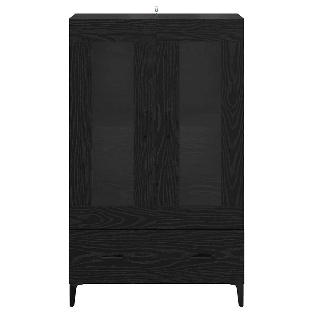 Highboard mit Schubladen Schwarz Eichen-Optik 70 x 31 x 115 cm