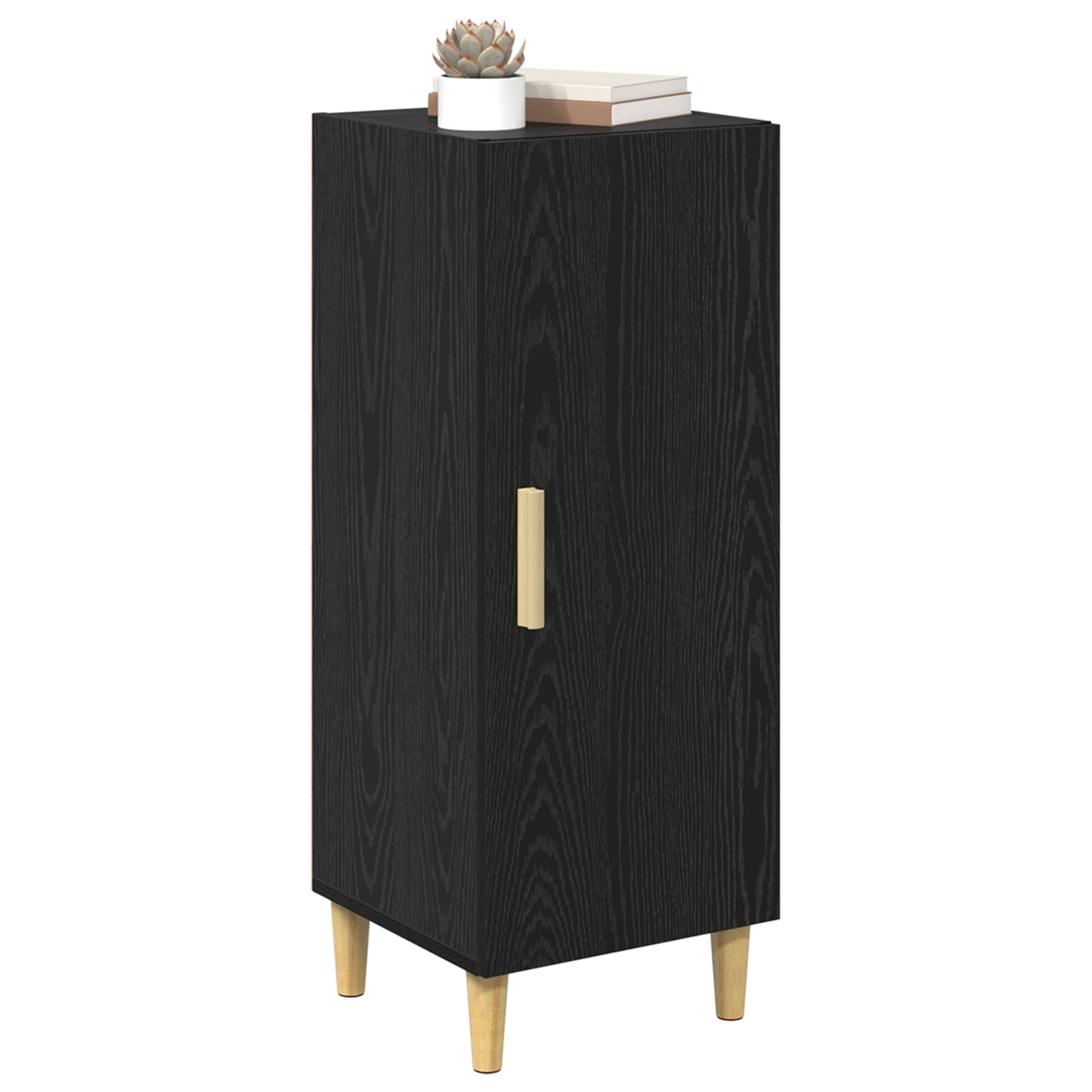 Sideboard Schwarz Eichen-Optik 34,5 x 34 x 90 cm Holzwerkstoff