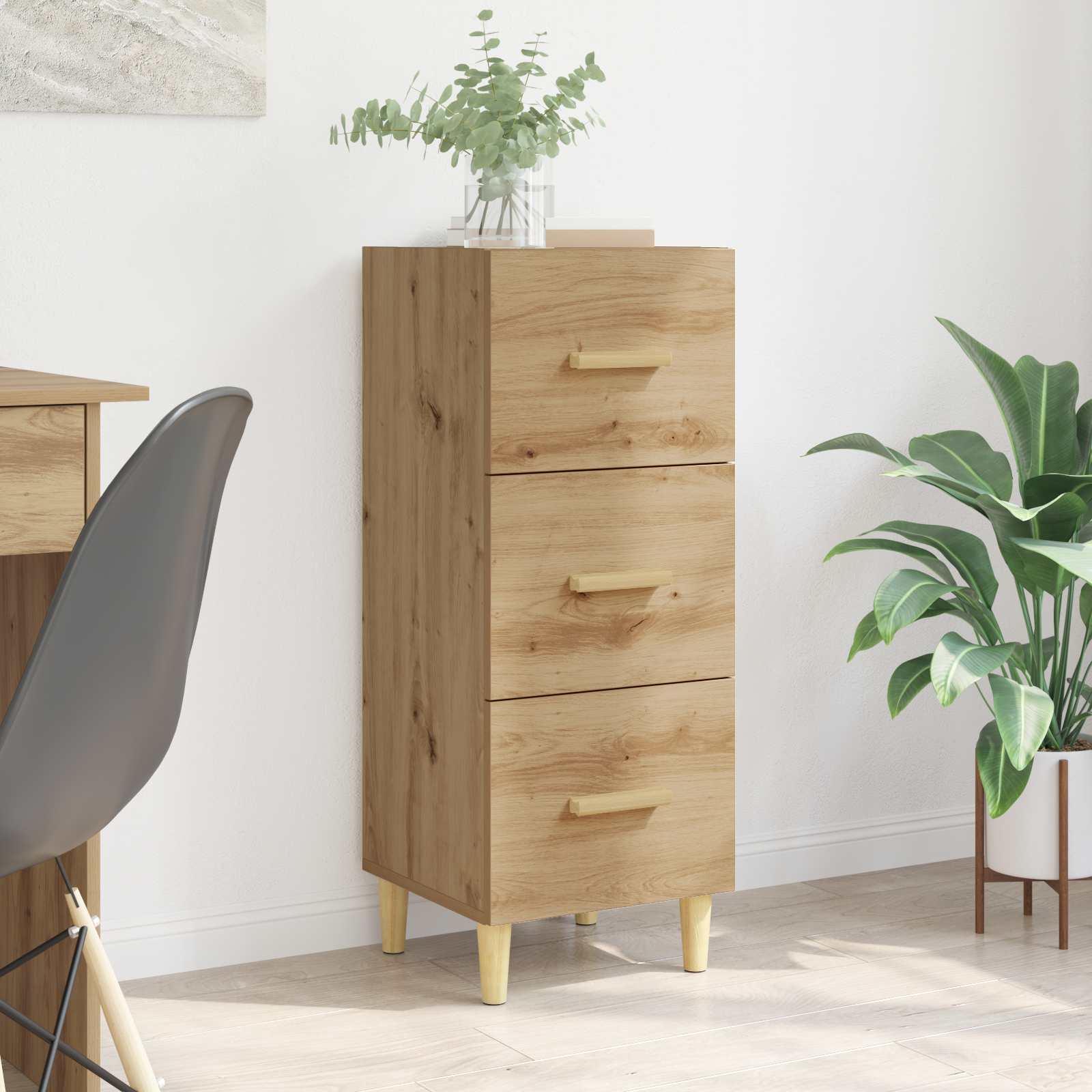 Sideboard Artisan-Eiche 34,5 x 34 x 90 cm Holzwerkstoff