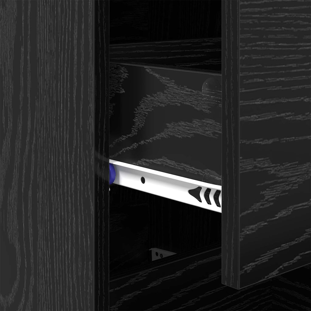 Sideboard Schwarz Eichen-Optik 34,5 x 34 x 90 cm Holzwerkstoff