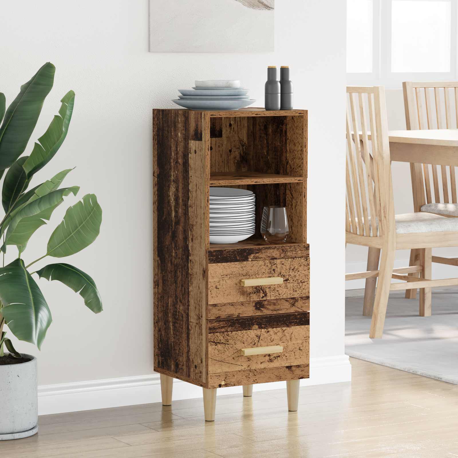 Sideboard Altholz 34 x 34,5 x 90 cm Holzwerkstoff