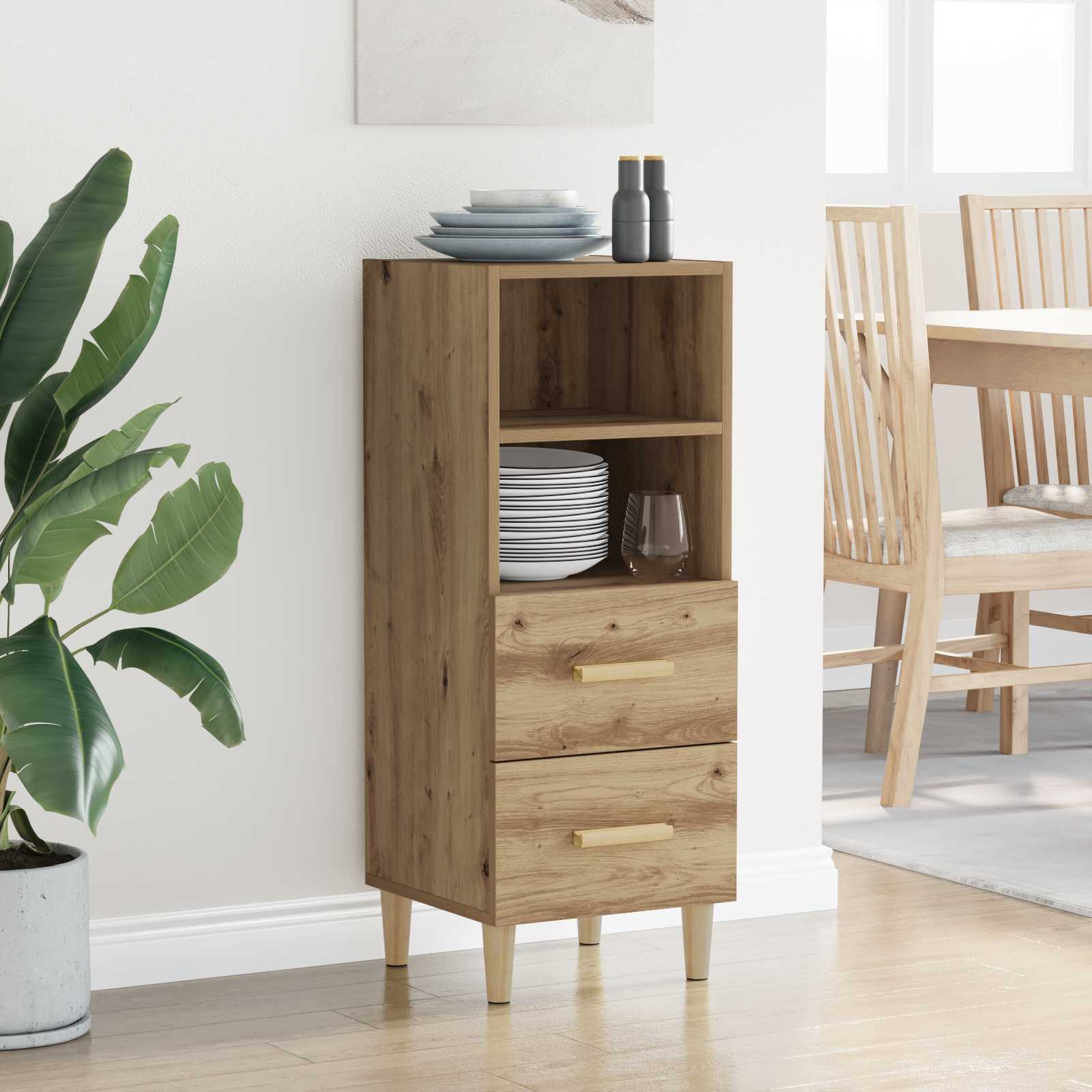 Sideboard Artisan-Eiche 34 x 34,5 x 90 cm Holzwerkstoff