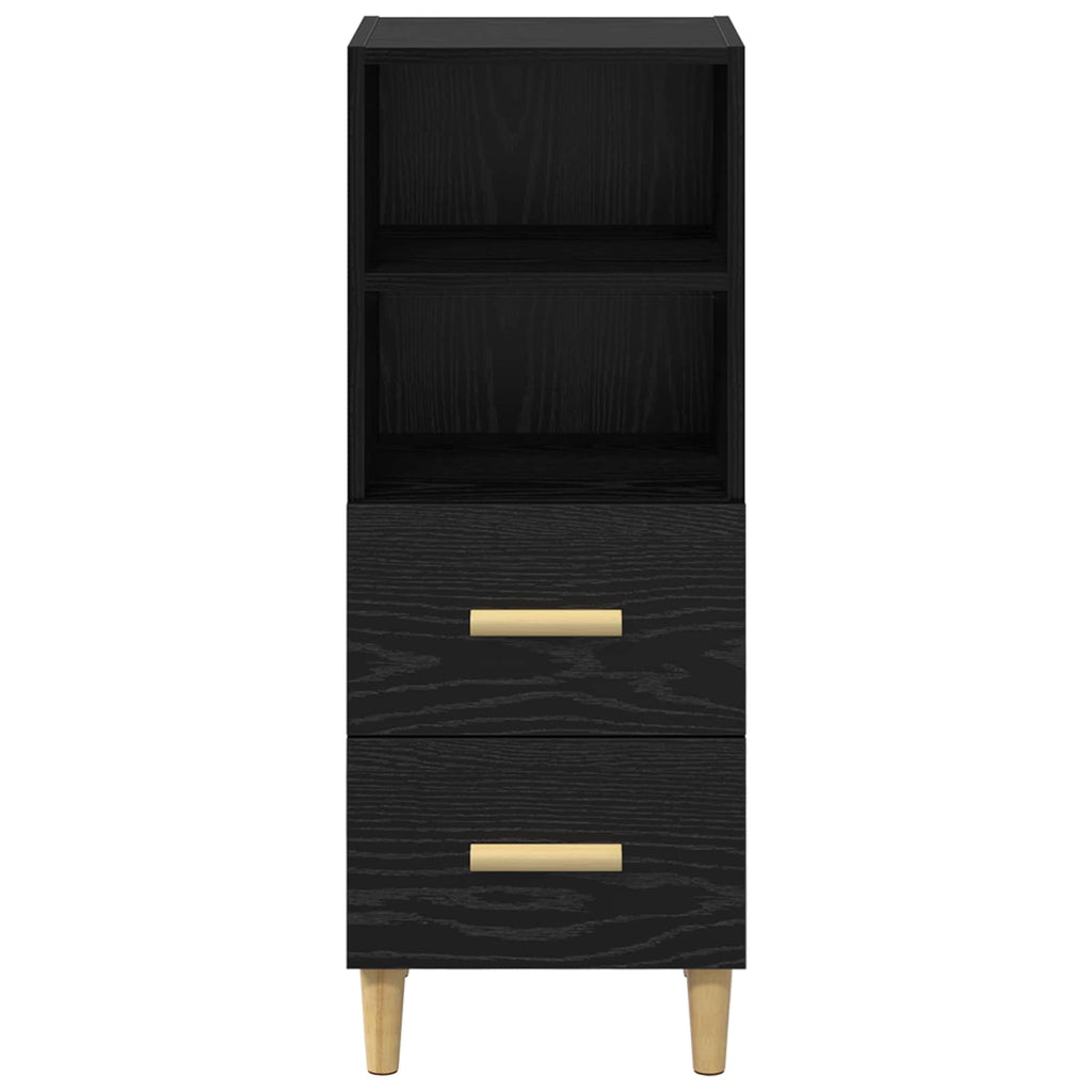 Sideboard Schwarz Eichen-Optik 34 x 34,5 x 90 cm Holzwerkstoff