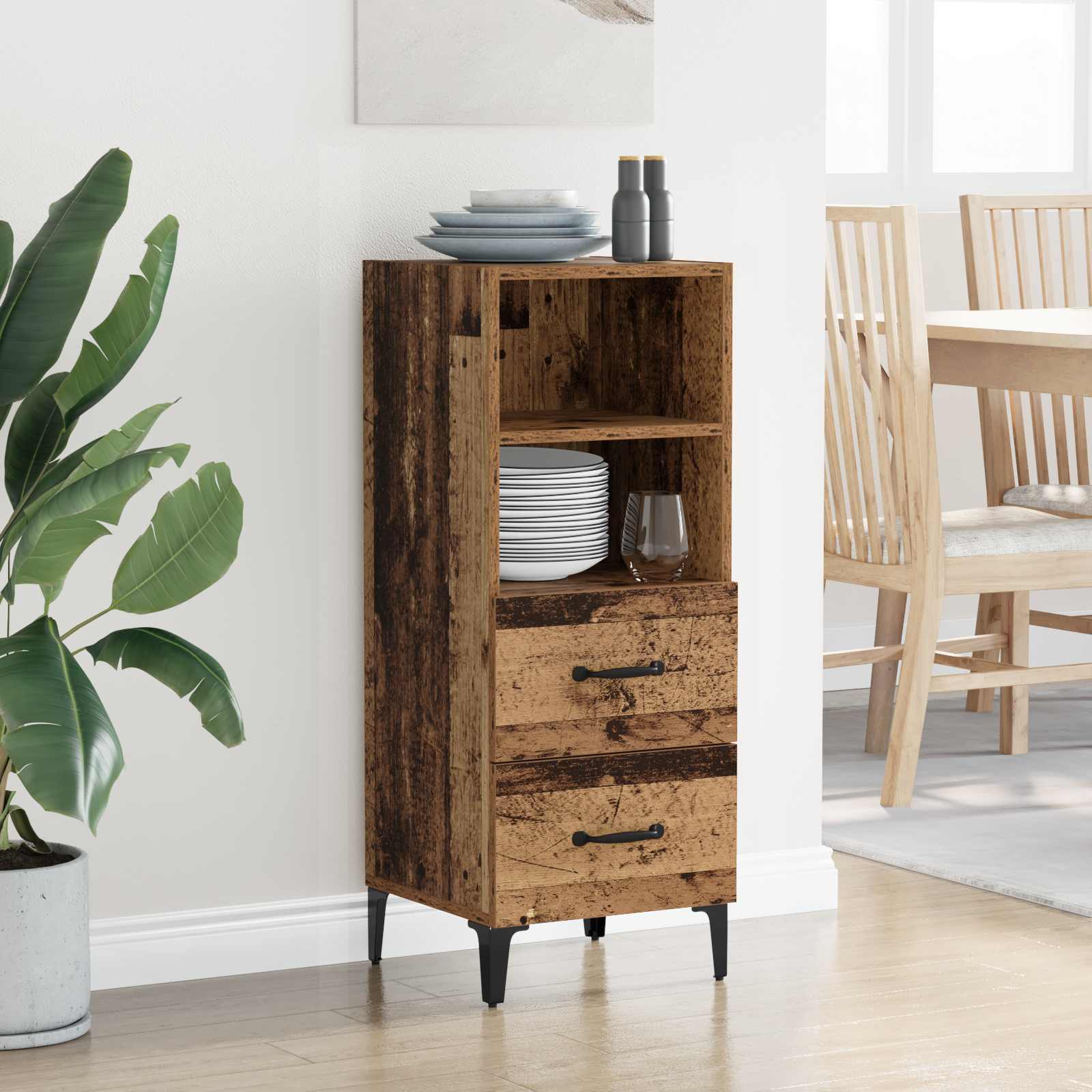 Sideboard Altholz 34 x 34,5 x 90 cm Holzwerkstoff