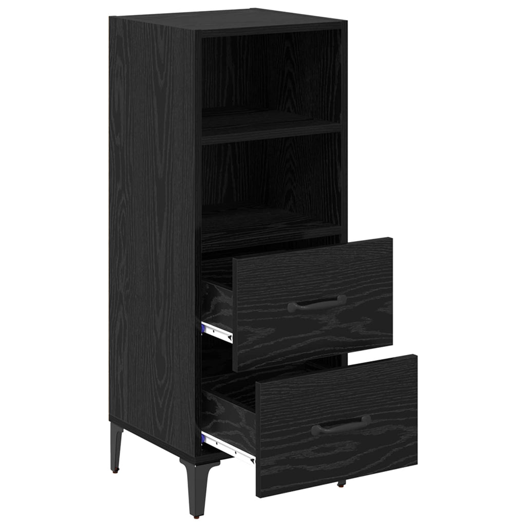 Sideboard Schwarz Eichen-Optik 34 x 34,5 x 90 cm Holzwerkstoff