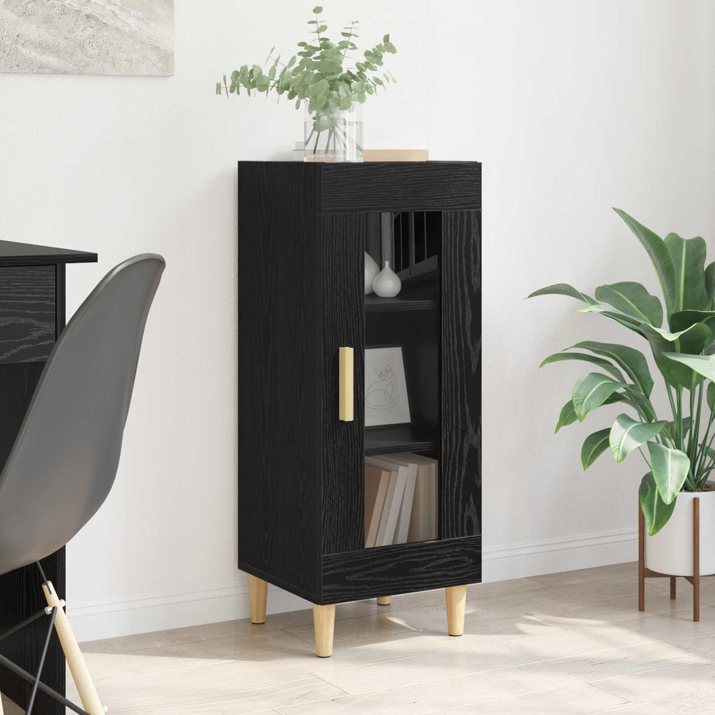 Sideboard Schwarz Eichen-Optik 34,5 x 32,5 x 90 cm
