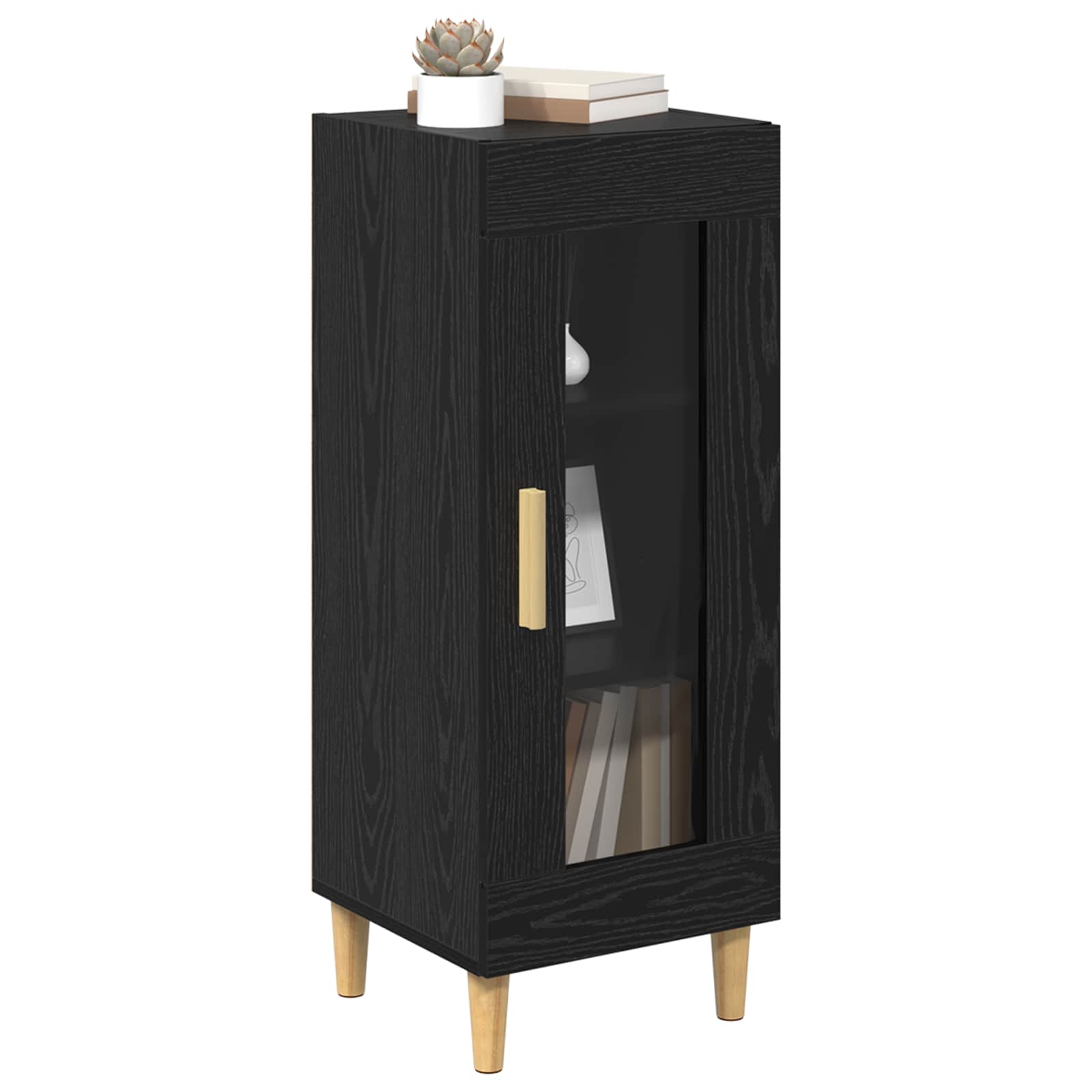 Sideboard Schwarz Eichen-Optik 34,5 x 32,5 x 90 cm