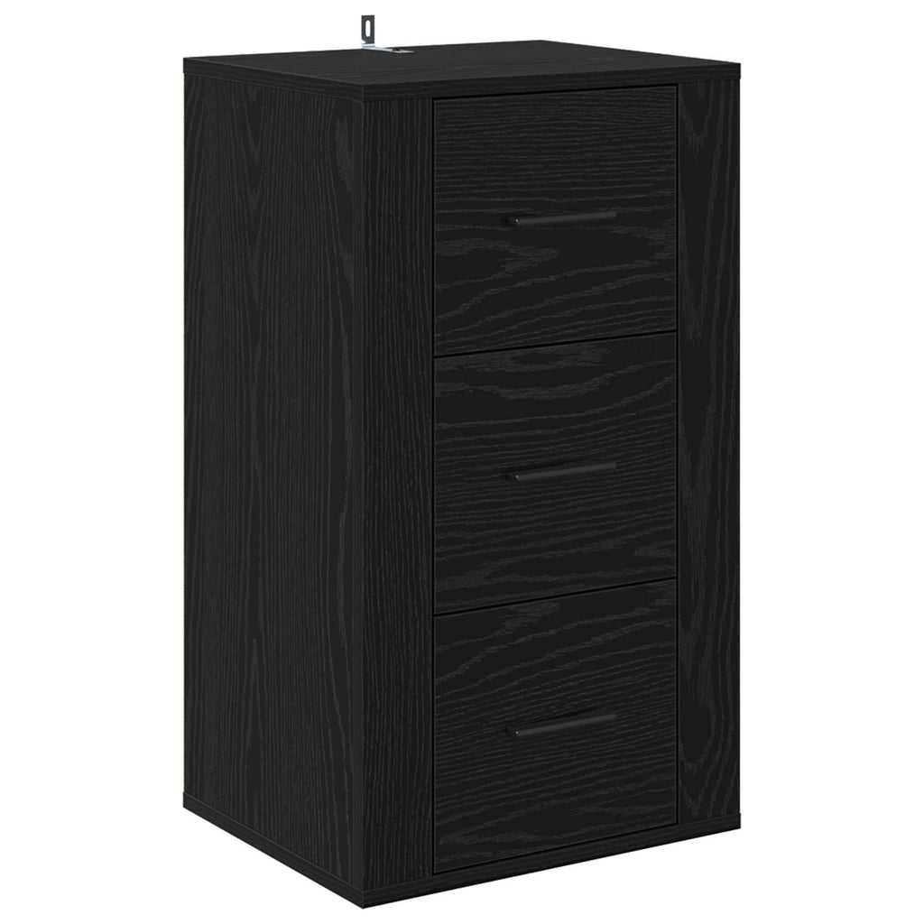 Sideboard Schwarz Eichen-Optik 40 x 33 x 70 cm Holzwerkstoff