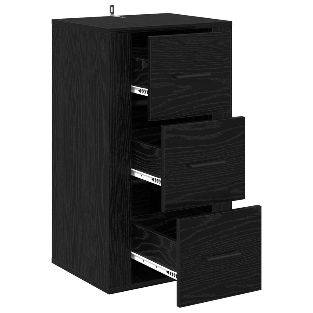 Sideboard Schwarz Eichen-Optik 40 x 33 x 70 cm Holzwerkstoff