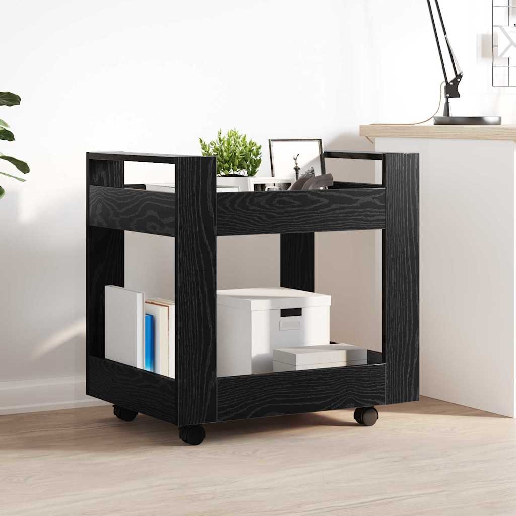 Schreibtischwagen Schwarz Eichen-Optik 60 x 45 x 60 cm