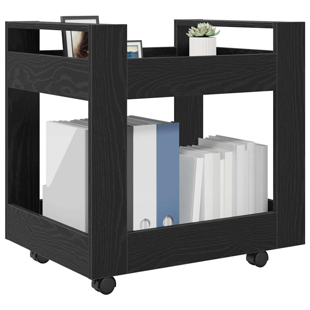 Schreibtischwagen Schwarz Eichen-Optik 60 x 45 x 60 cm