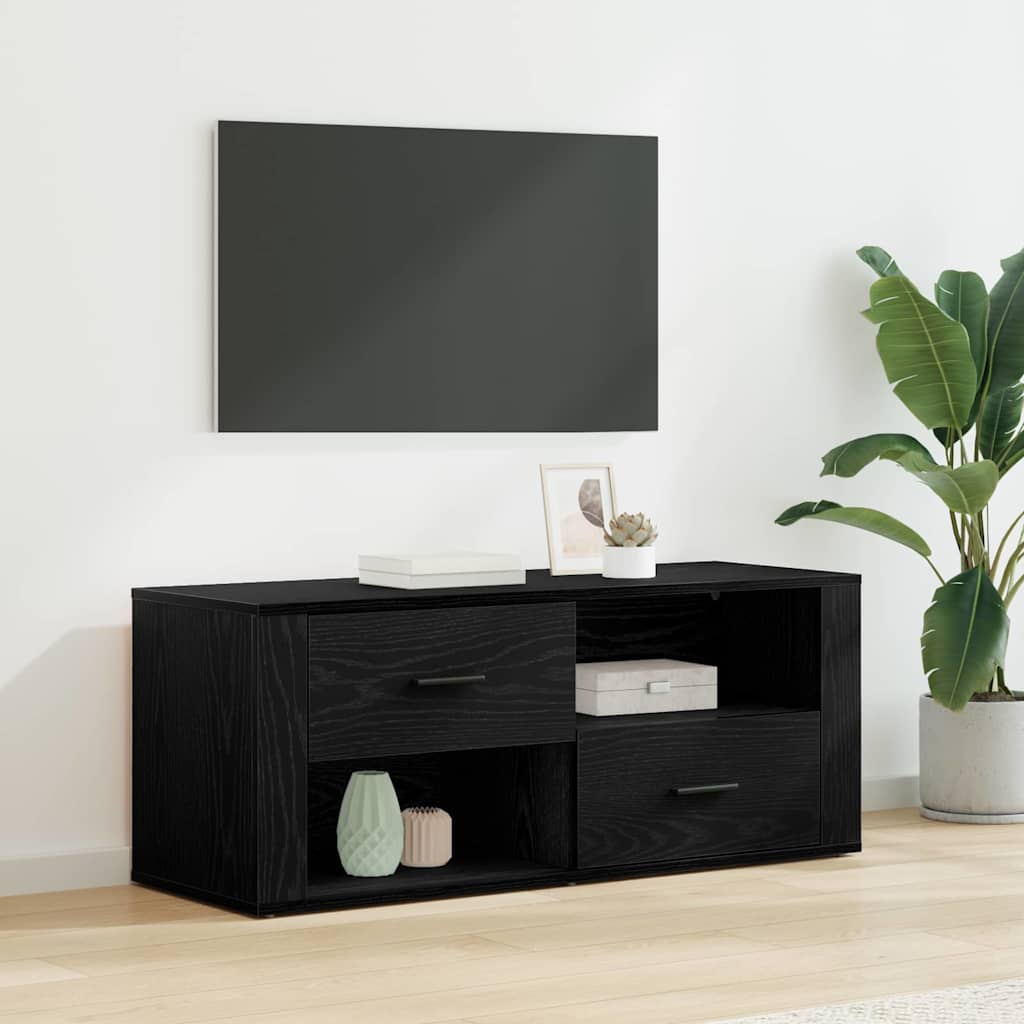TV-Schränk Schwarz Eichen-Optik 100 x 35 x 40 cm Holzwerkstoff