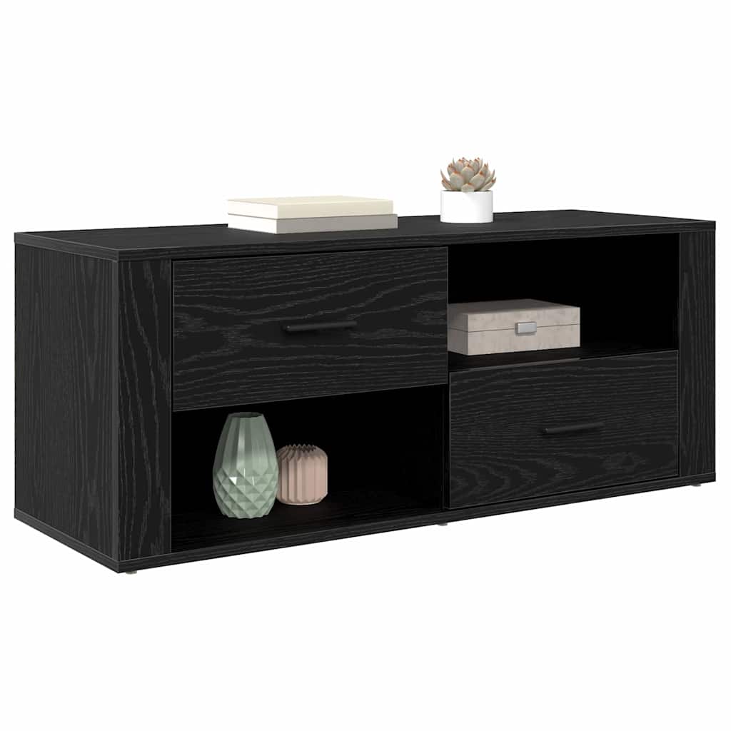 TV-Schränk Schwarz Eichen-Optik 100 x 35 x 40 cm Holzwerkstoff
