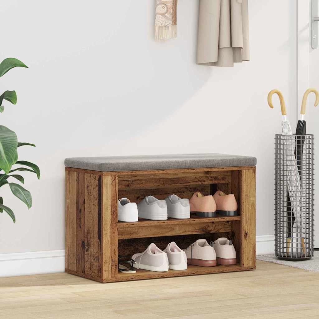 Schuhregal mit Regal Altholz 75 x 35 x 45 cm Holzwerkstoff