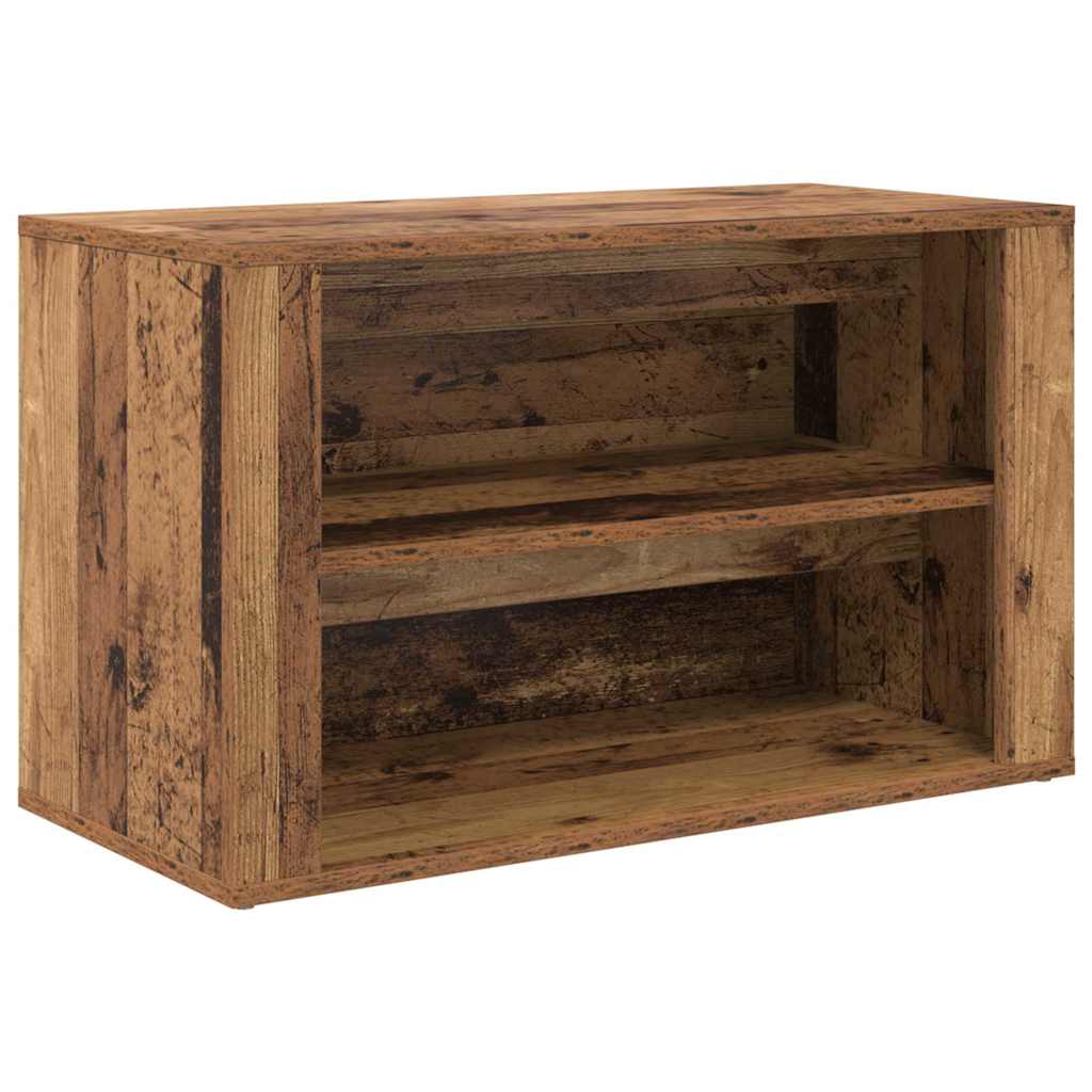 Schuhregal mit Regal Altholz 75 x 35 x 45 cm Holzwerkstoff
