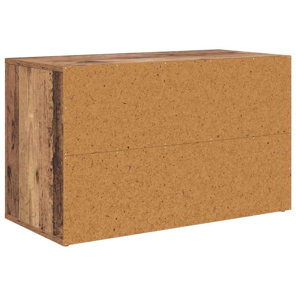 Schuhregal mit Regal Altholz 75 x 35 x 45 cm Holzwerkstoff