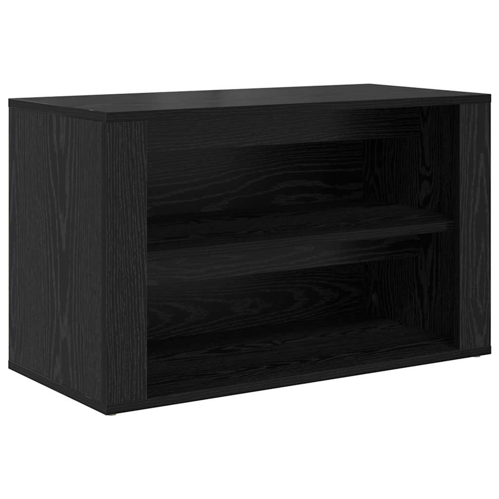 Schuhregal Schwarz Eichen-Optik 75 x 35 x 45 cm Holzwerkstoff