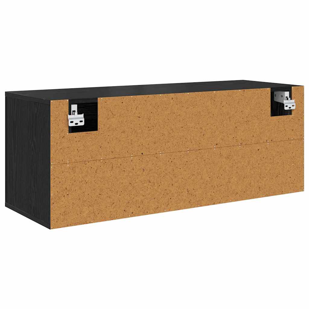 Schuhschrank mit Regal Schwarz Eichen-Optik 100 x 35 x 38 cm