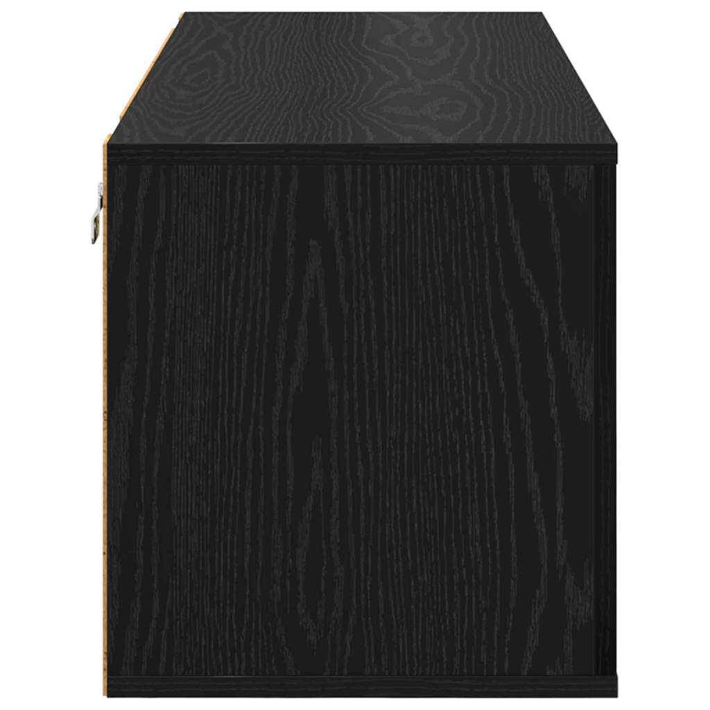 Schuhschrank mit Regal Schwarz Eichen-Optik 100 x 35 x 38 cm