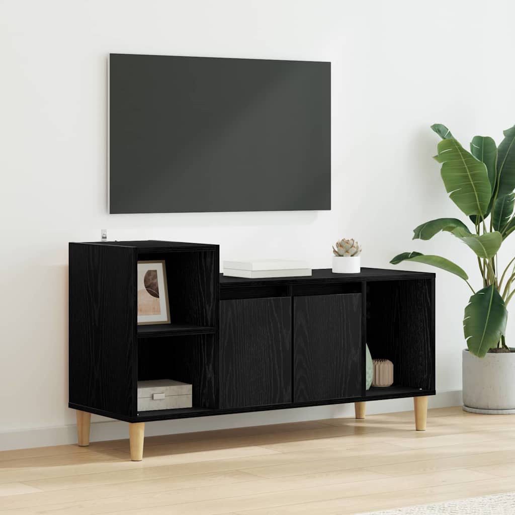 TV-Schränk Schwarz Eichen-Optik 100 x 35 x 55 cm Holzwerkstoff