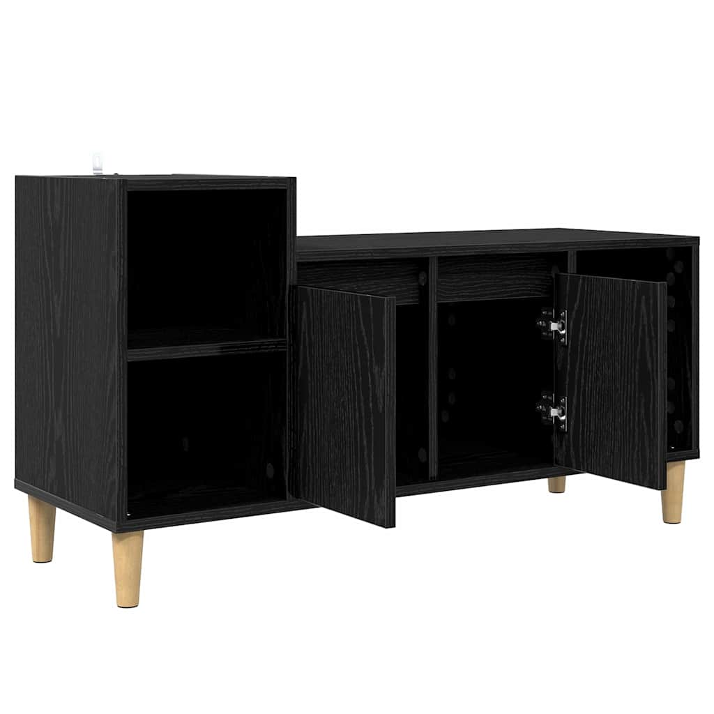 TV-Schränk Schwarz Eichen-Optik 100 x 35 x 55 cm Holzwerkstoff