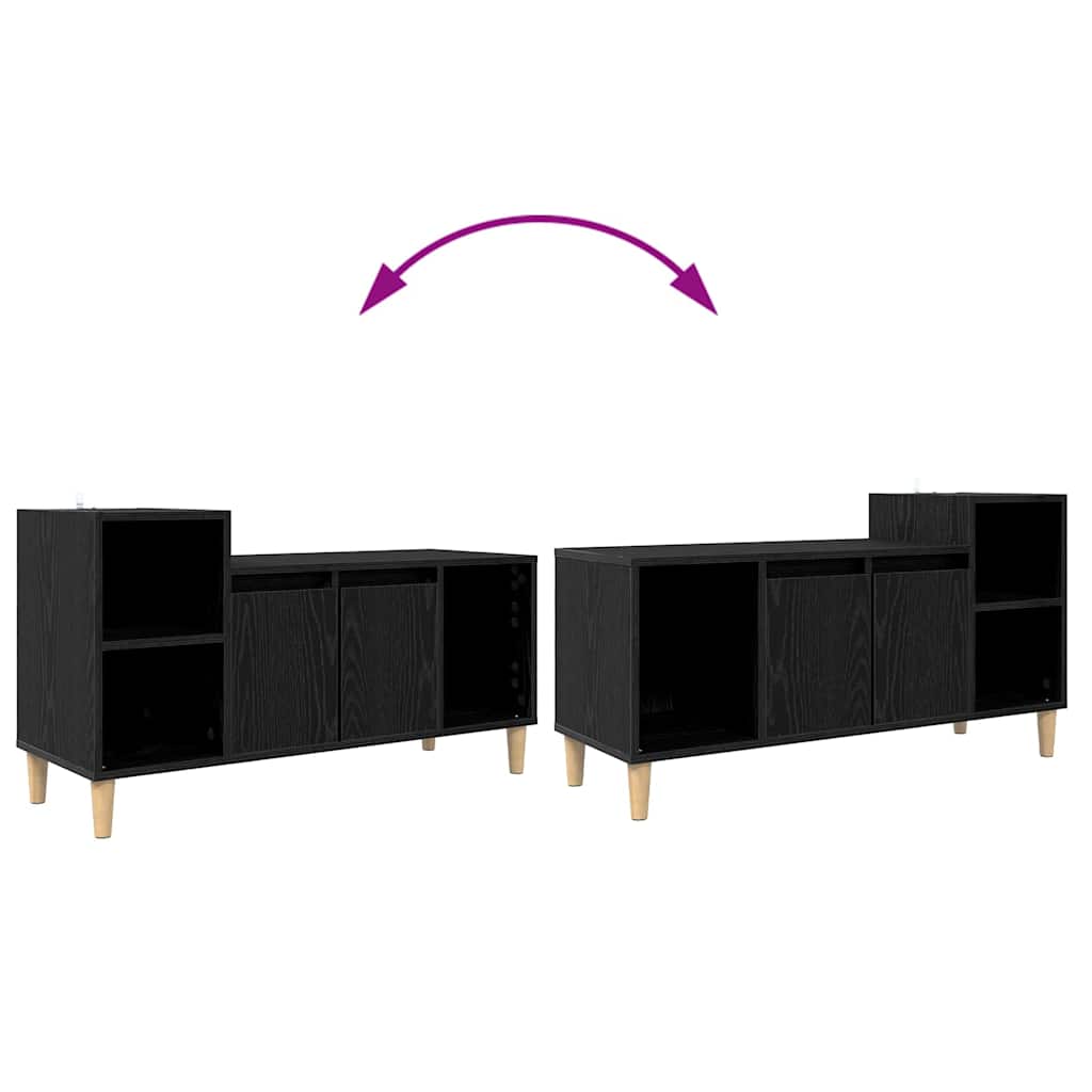 TV-Schränk Schwarz Eichen-Optik 100 x 35 x 55 cm Holzwerkstoff